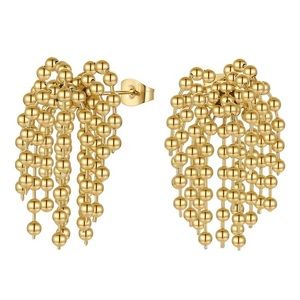 Unique Gold beads dropping earrings 18K gold plated